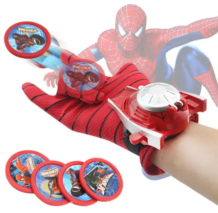 Супер Герои Человек-паук перчатки Laucher Optimus Prime Bumblebee Бэтмен Наручные пусковые установки Халк Игрушки для косплея для детей подарок - Цвет: Белый