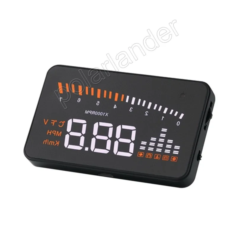 OBD II W03 hud-проектор Head Up Дисплей 5,5 дюймов Smart голос Автомобиль HUD км/ч MPH Превышение скорости предупреждение