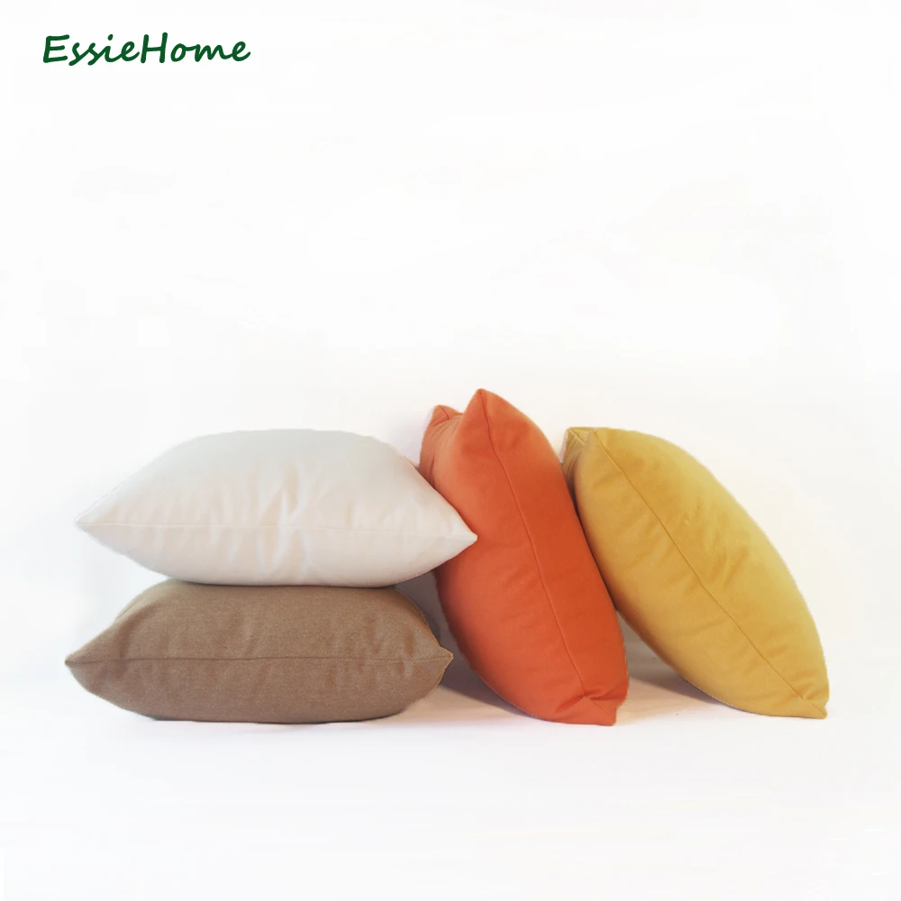 

ESSIE HOME 13 Colors Available Stone Washed Cotton Polyester Canvas Pillow Case Cushion Cover for Sofa Chair