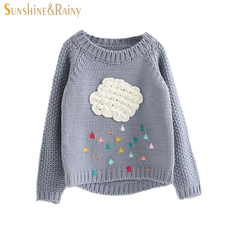 Spring Autumn Children\u0027s Girl Clouds Sweater Kids Knitwear Sweaters For Boys Baby Cotton Sweater Fashion Design