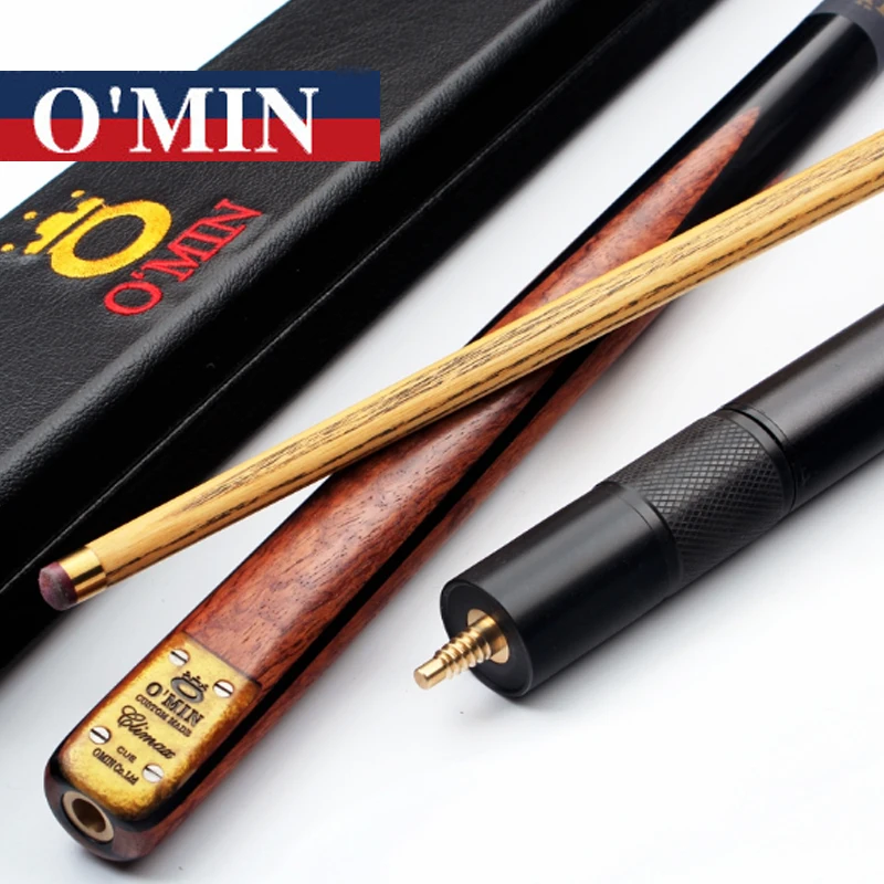 O'min Handmade 3/4 Jointed Snooker Cues Sticks Climax Model With 3 4 Snooker Cue Case Set 9.8mm