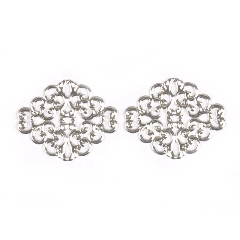 금속 공예 선조 꽃 랩 커넥터 장식 스크랩북 홈 장식 DIY 액세서리 37x30mm YK0749, 20 개