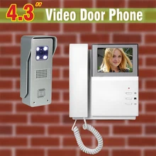 4.3 inch LCD Screen Video Door Phone Intercom System Aluminum Alloy Camera Video Doorbell Intercom Video Door bell 1V1