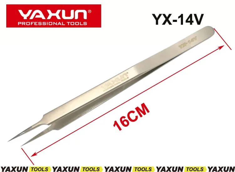 YAXUN YX-14V Long High-precision Super Hard Sharp Tweezer for Mobile Electronic Repair precision tweezers tweezer tool esd anti static tweezers phone repair tweezers