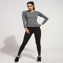 Women Running Long Sleeve Shirt Quick Dry Slim Exercise Yoga Fitness Shirts Sports Running Tops