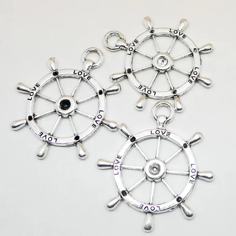 

3 PCS 32X36MM DIY Vintage Silver Anchor Charms For Necklace Pendants For Bracelet Keychain Jewelry Amulet Trinket Accessories