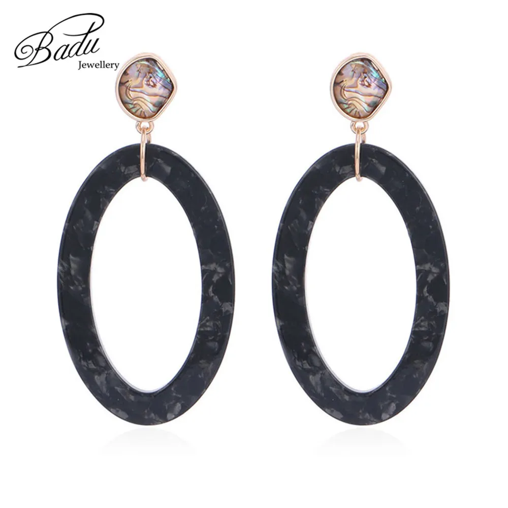 

Badu Oversize Geometric Acrylic Earring Women Exaggerated Jewelry Oval Shape Dangle Drop Earrings Party Jewelry Dropshipping
