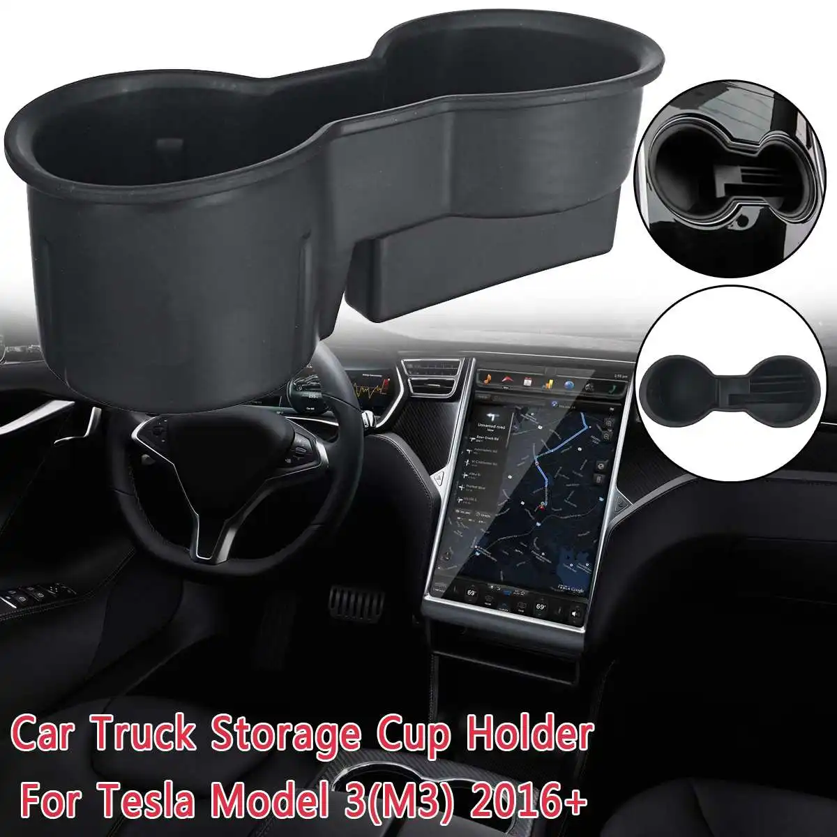 

1 PCS ABS Car Armrest Center Console Storage Box For Tesla Model 3(M3) 2016 2017 2018 2019+ Phone Cup Holder Drinks Holders
