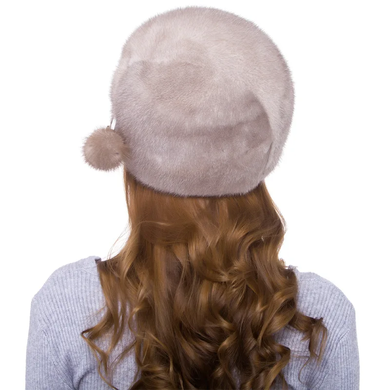 Роскошные русские женские оптовые норковые меховые шапочки шапки регулируемый пояс зимние женские шапки модный головной убор LF5091