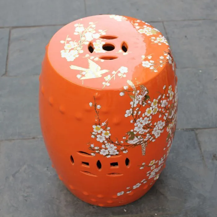 Jingdezhen ceramic Antique home drum porcelain garden stool Glazed hand painted round garden furniture set ceramic garden stool (2)