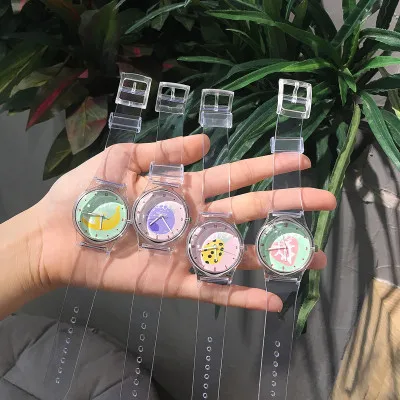 

2019 New arrivals Transparent Clock Silicone Watch women Sport Casual Quartz Wristwatches Novelty Crystal Ladies Rubber Watches