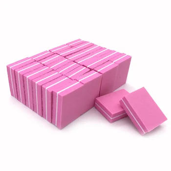 

Wholesale 100pcs Pink Nail File Sponge Block Buffer Double Side Nail Art Files Sanding Disposable Polish Grit Acrylic Manicure