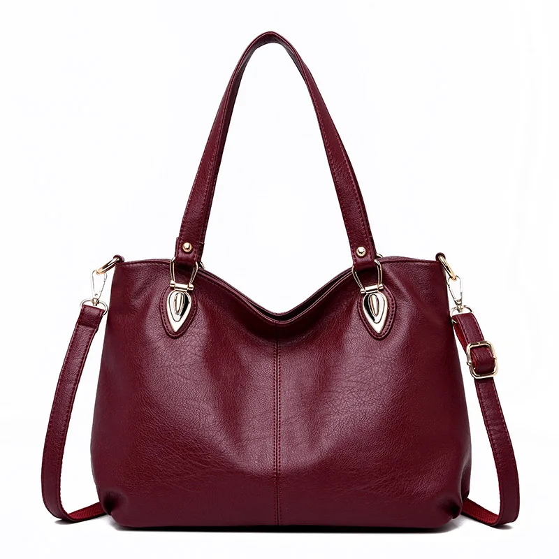 

2018 fashion big tote bags for women's handbags solid zipper genuine leather shoulder bag female messenger bags sac main femme