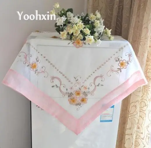 

Modern white rectangular Table cloth mantel doilies Embroidered tea cotton Tablecloth Cover for home Christmas wedding decor