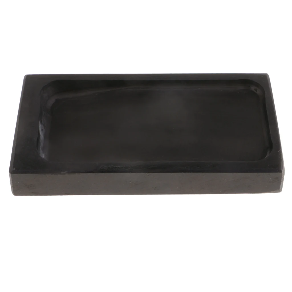 Ink Stone Chinese Calligraphy Rectangle Inkstone Natural Stone Wavy for Artist Kids Adults Painting Drawing Writing Tool