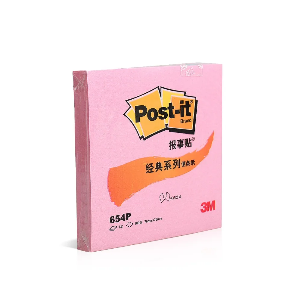 

3M Post-it 4 pads a lot Classic Notepaper 654P Yellow Color Postit Sticky Pasted Times Office Supplies Stationery 100 pages pad