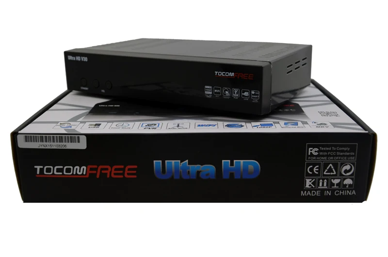 Receptor satellite Digital FTA TOCOMFREE Ultra HD V30 Full HD 8PSK+ cccam newcamd Twin Tuner ATSC