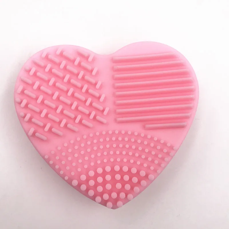 Красочный в форме сердца Чистый Макияж кисти мыть кисти силиконовые перчатки скруббер доска косметические очищающие средства для макияжа Кисти - Handle Color: pink