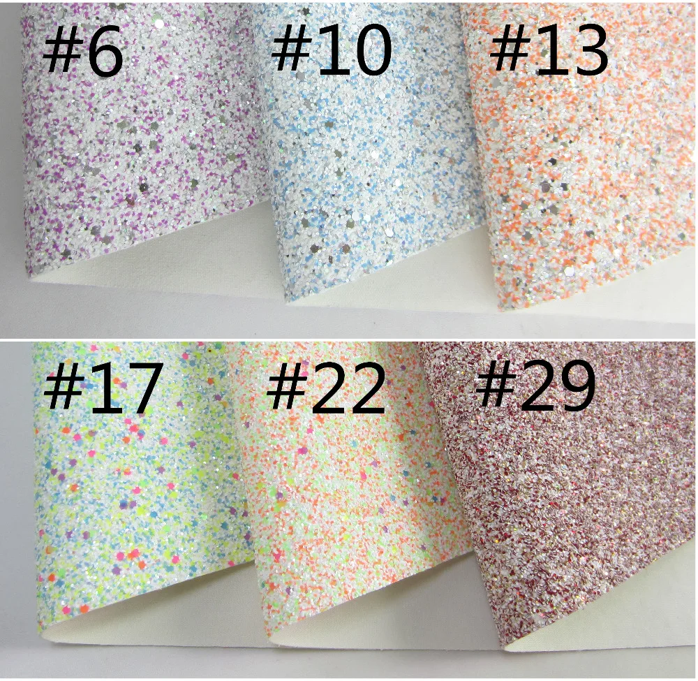 

A4 sheet 8"X11.8" Multicolour Chunky Hexagonal Glitter Fabric glitter Faux leather For craft & Sewing & bow DIY 1pieces F0079