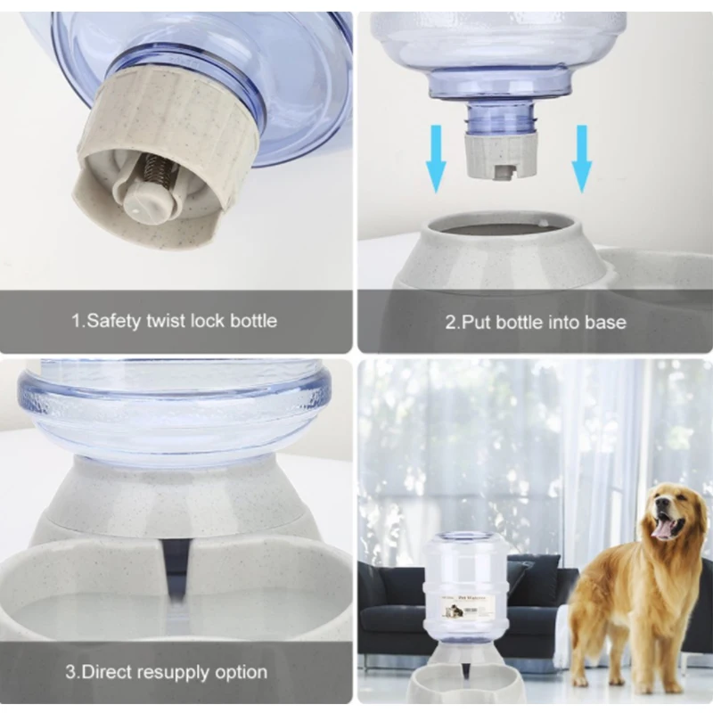 Honsene-автоматическая кормушка для кошки, дозатор воды для собак, 1 Gal автокормушка для домашних животных водяной