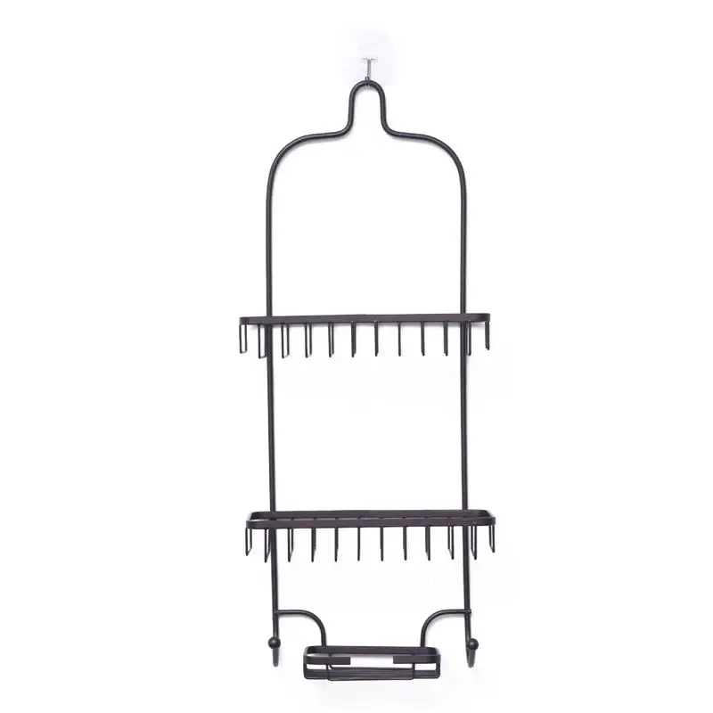 

1pc Practical Wall Mount Iron Storage Rack Three-layer Shelf Makeup Shelf for Kitchen