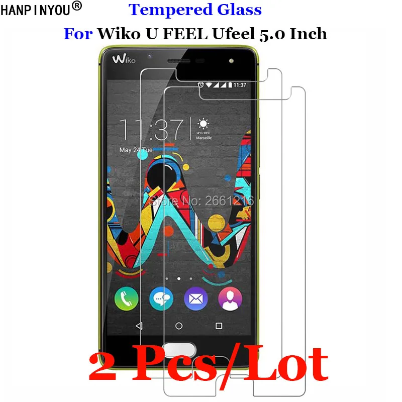 2 шт./лот для Wiko U FEEL закаленное стекло 9H 2.5D Премиум Защитная пленка экрана Ufeel 5