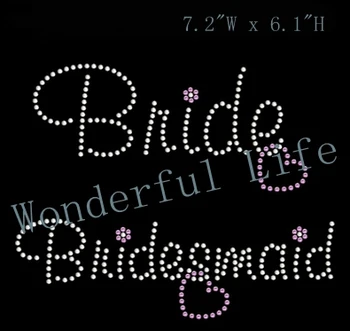 

New product free shipping white crystal Bride Iron On Rhinestone Transfer Bride and bridemaid Wedding Dress Motif Wholesale