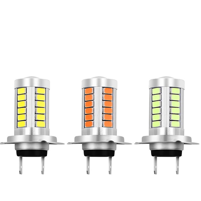 2 шт. H7 Высокое качество светильник головной светильник белый 5630 SMD 33 светодиодный авто объектив противотуманные фары дальнего света светильник лампа стоп-сигнал светильник указатель поворота 12V