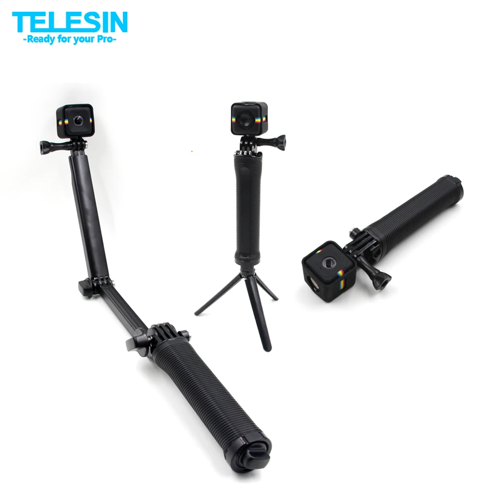 

TELESIN Multiple Function 3-in-1 Design Grip/Arm/Tripod 3 Way Monopod Grip Stick with Tripod Mount Case for Polaroid Cube/Cube+