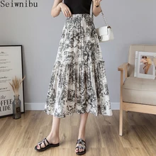 Летняя подиумная Женская длинная юбка Роскошные винтажные животные с высокой талией с принтом модная плиссированная юбка дизайнерские вечерние макси юбки