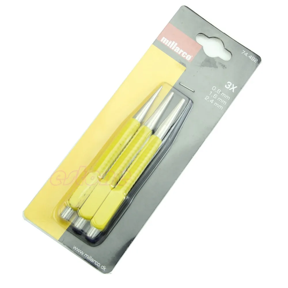 

New 3PCS Nail Punch Set 1/32"(0.8mm) 1/16"(1.6mm) 3/32"(2.4mm) Steel Alloy Tool