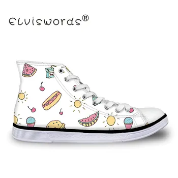

ELVISWORDS Prints Holidays Hot-Selling Unisex Sneakers Flats Teenagers Ladies Breathable Canvas Shoes Tenis Feminino Sport Shoe