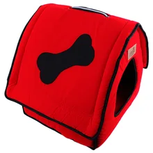 Новинка, Флокированная Ткань подстилка для домашних животных, милый домик для собак, Ватерлоо, красный и синий цвет, мебель для домашних животных, размер 41*37*42 см, теплая кровать для собак и кошек