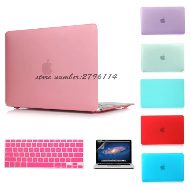 Matte Case For Apple Macbook Air 13 Case Air 11 Pro 13 Retina 12 13 15 Laptop Bag For Mac book Keyboard Cover+Screen film