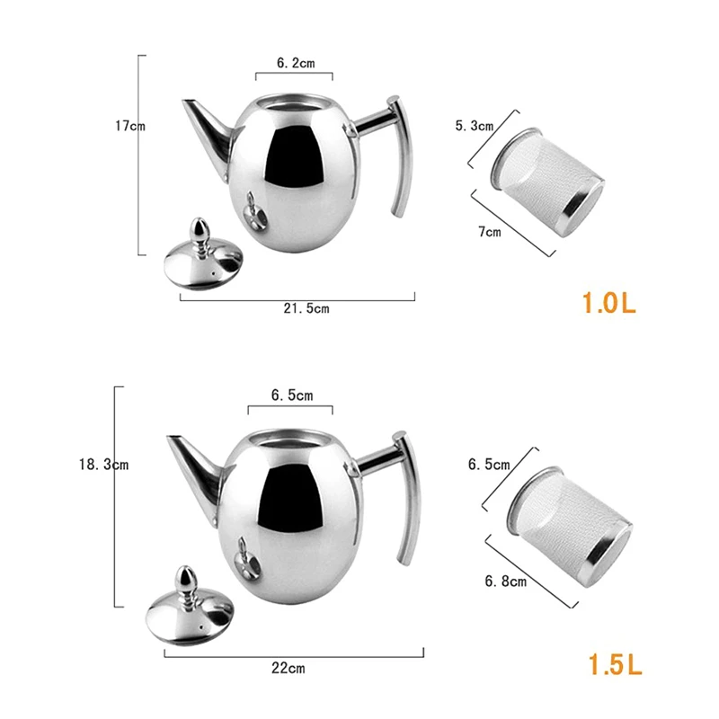 1000 мл/1500 мл прочный водяной горшок из нержавеющей стали кофейные чайники Щепка бак для холодной воды чайник с ситечком домашний кухонный инструмент