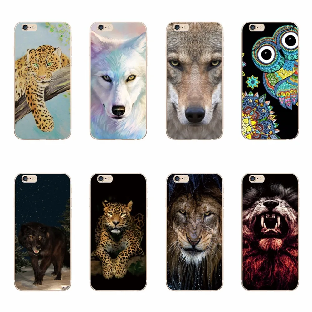 Роскошные Чехлы для Iphone 6 6s чехол телефона Cool Wolf Tigher животное сова TPU силиконовый