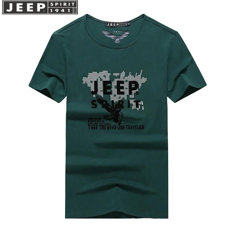 JEEP SPIRIT брендовая Футболка мужская Весенняя рубашка мужские футболки XXXL хлопковая Футболка homme с надписью дышащая Camisetas hombre