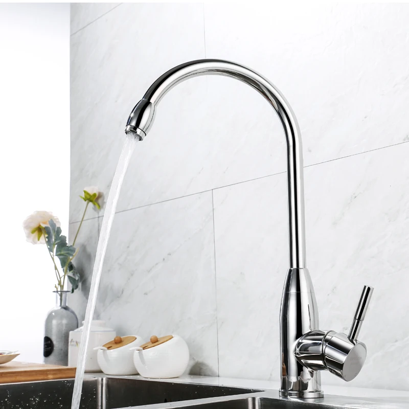 IVRICH Mirror Polished Kitchen Faucet Stainless Sink kitchen tap Hot and Cold Kitchen Mixer Ceramic Core Vessel Faucet ML103