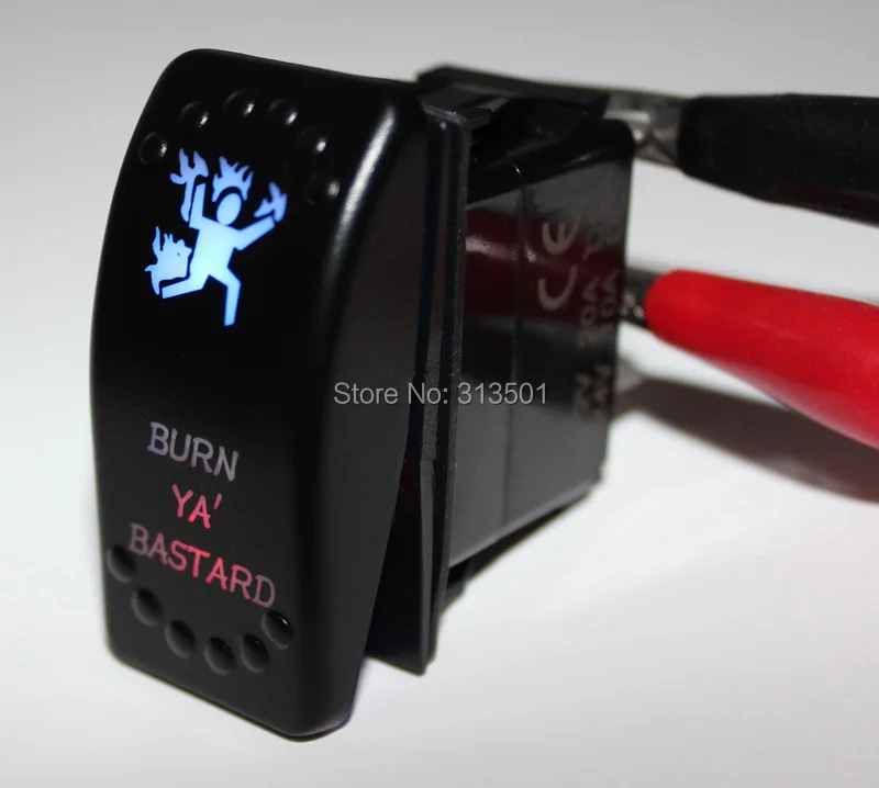 Переключатель света BURN YA' BASTARD 5P SPST вкл/выкл сине-красный светодиодный