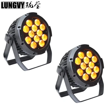 

Free Shipping 2pcs/lot 12x18W RGBWA UV 6in1 Dmx Christmas Decoration Led Par Light 6/10CHs Outdoor Lighting Party DJ Disco Par