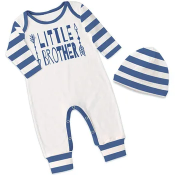 

2019 Europe And The United States Spring And Autumn Models Striped Long-sleeved English Letters Jumpsuit Romper Ha Clothing Suit