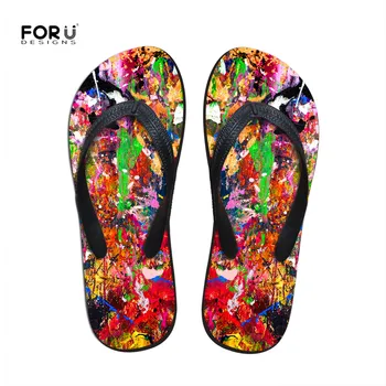

2019 Fashion Especial Colorful Flip Flop Anti-slip Flip-flops Men Beach Sandals With 3D Print Shoes Home Sandals For Men