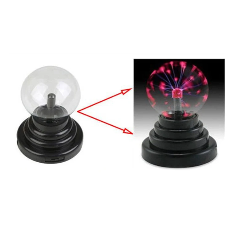 Плазменный шар, новинка, освещение,, USB, 5 В, волшебная черная основа, стеклянный плазменный шар, сфера с бесплатным Usb кабелем, вечерние лампы Lightning