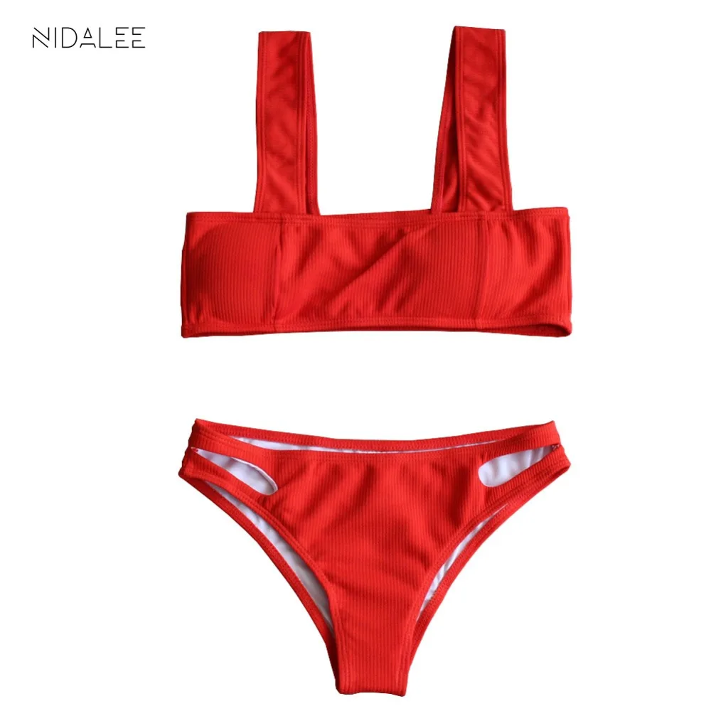 

NIDALEE Sexy Solid Push Up Bikini Set Women Swimwear Low Waist Padded Bikinis Swimsuit Bathing Suit Summer Brazilian Bikini