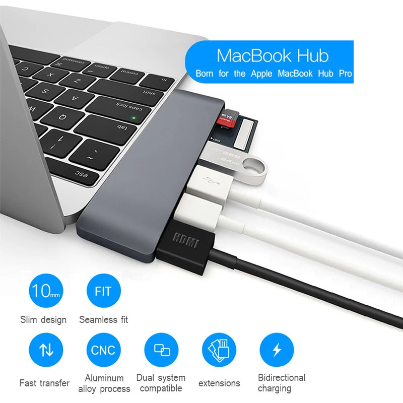 Uosible концентратор USB Type C к HDMI Thunderbolt 3 адаптер Поддержка DEX PC режим для телефона samsung и NS переключатель с PD TF SD ридер