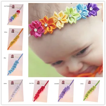 

2PCS Candy Rainbow Hairbow Hair Bows Headband Casual Hair Accessories Diy Flower Headband Photo Props First Birthday