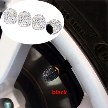 

4Pcs Crystal Car Wheel Tire Tyre Valve Cap Cover For Seat Leon Lbiza Skoda Octavia a5 A7 Rapid Hyundai Accent Solaris Lexus Saab