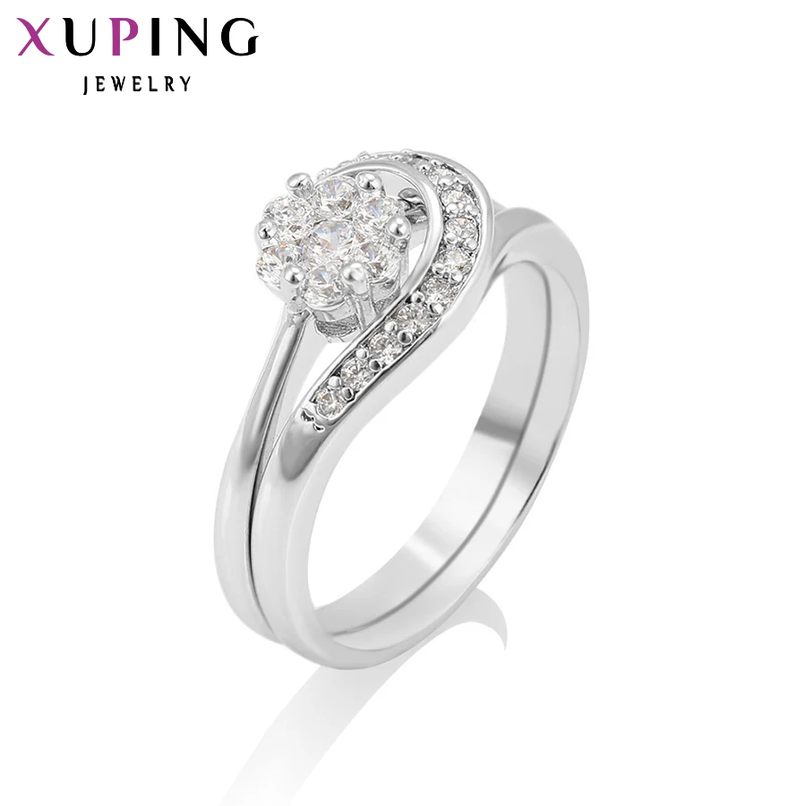 11 11 Xuping Fashion font b Ring b font Special Design Rhodium Color Bridal Sets for