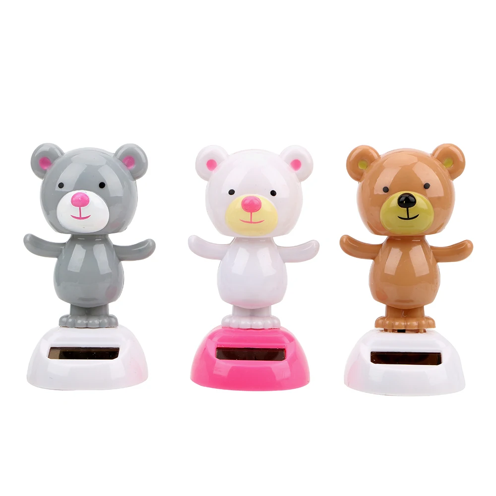 

LEEPEE Solar Powered Dashboard Decoration Swinging Bobble Doll Toy Car Ornament Interior Accessories Cute Bear Dancing Toy