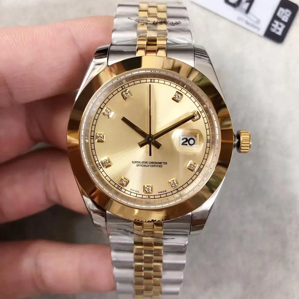 

AAA high quality luxury men's automatic mechanical watch DAYJUST m126303-0012 series gold diamond 41MM dial 316L jubilee strap